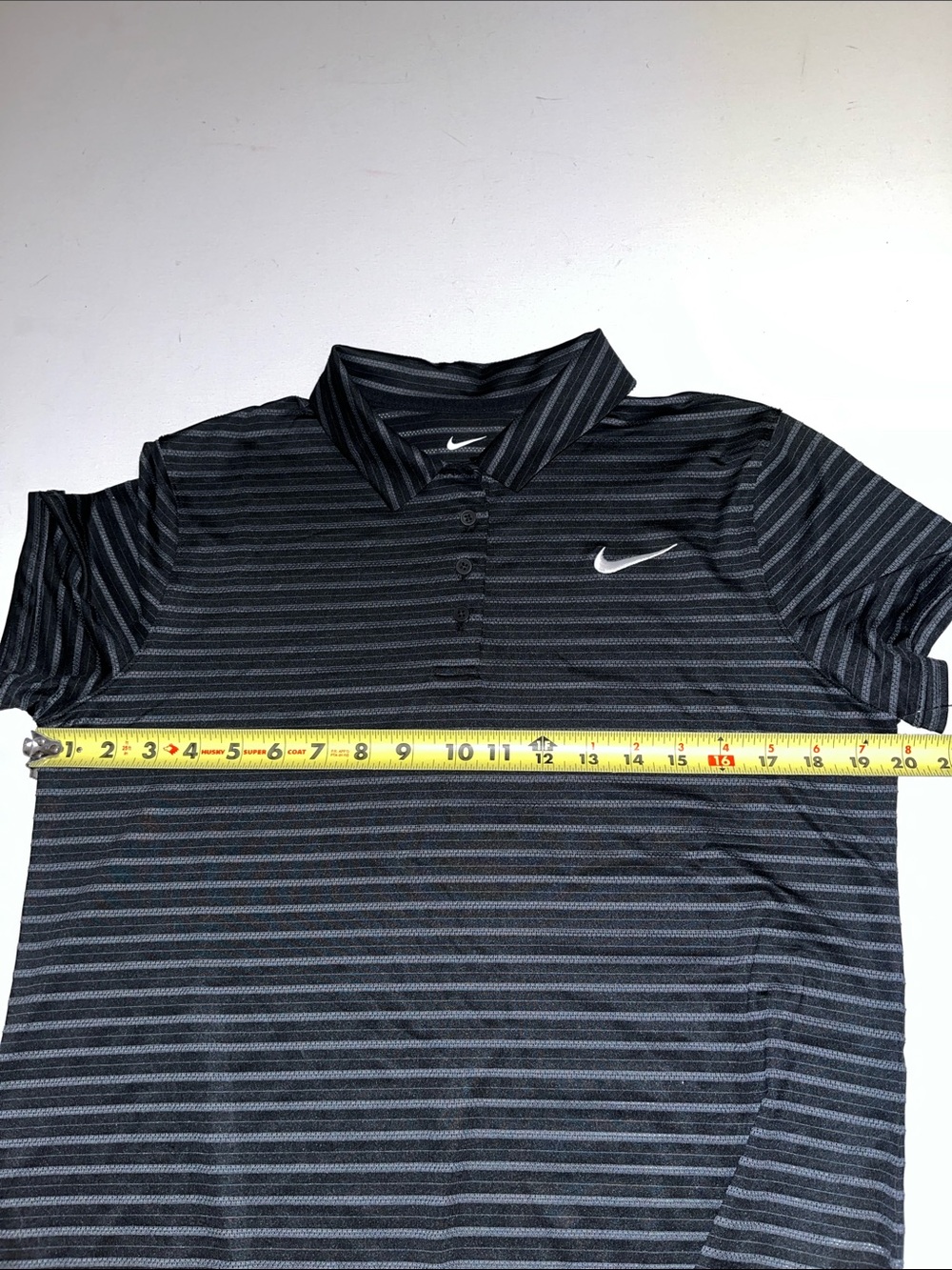 Nike Golf Polo Women's L Short Sleeve Textured Stripe Black Gray Light $70 - Picture 5 of 10